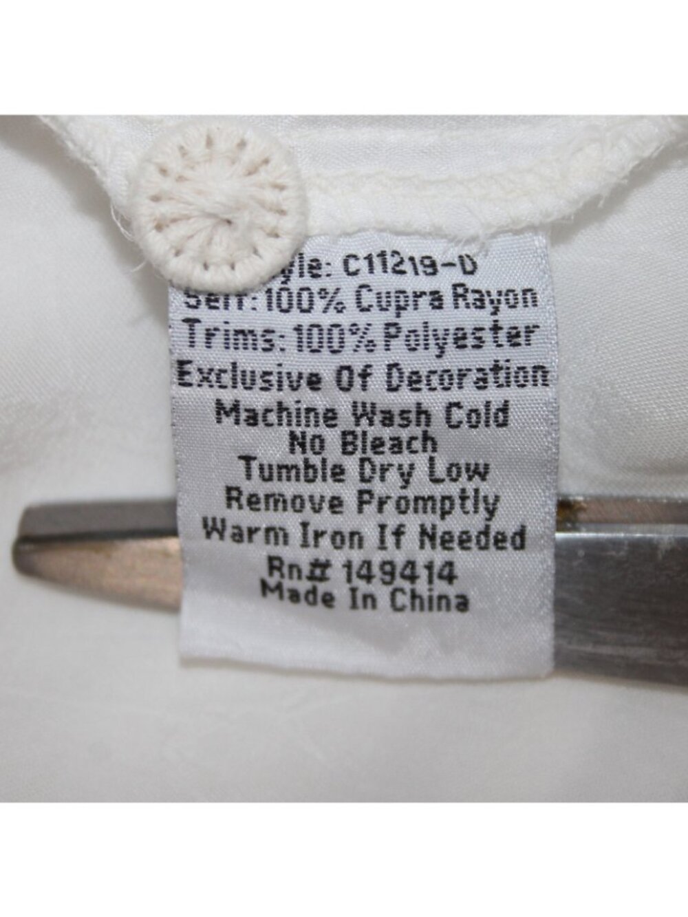 Johnny Was Top $275 Monroe Sz S White Embroidered 100% Rayon Poly Top - Picture 9 of 11